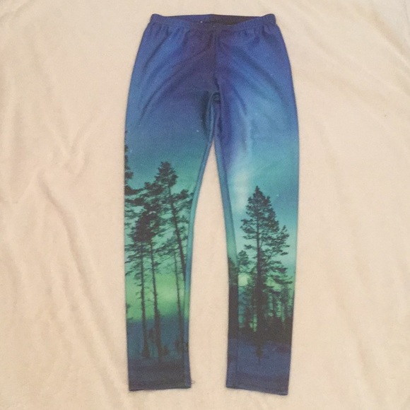 unknown Pants - Leggings blue purple green ombré M
